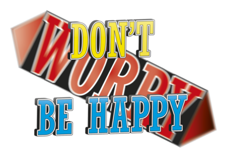 Nadruk Don't worry be happy - Przód